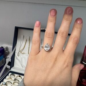 Tear shaped rose gold ring